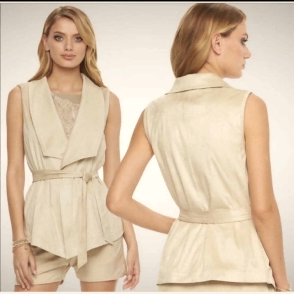 Juicy conture cream faux suede belted vest